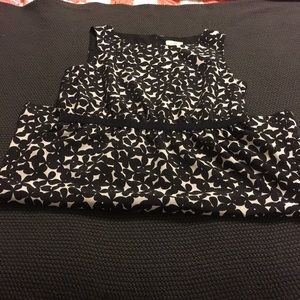 Flower pattern dress with elastic waistband